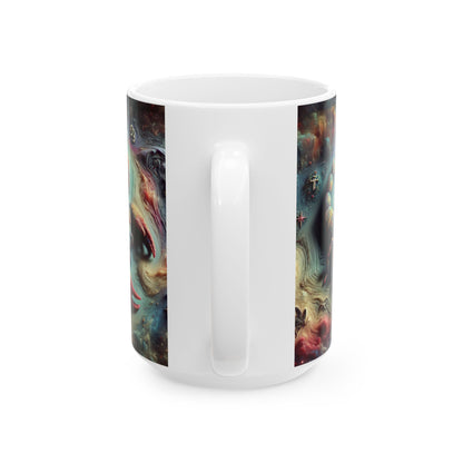 Ceramic Mug, (11oz, 15oz), Ceramic Coffee Mug, Trippy Scorpion, Scorpio Zodiac Design