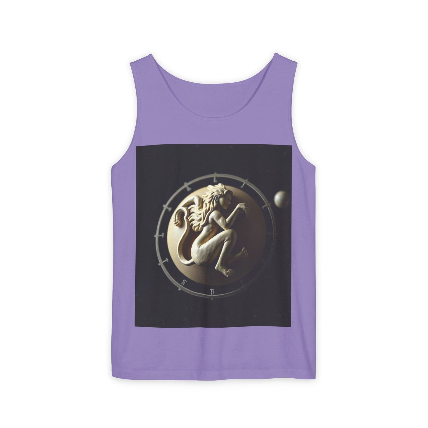Unisex Garment-Dyed, Tank Top, Virgo Design, Planet Symbol, 100% US cotton