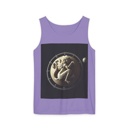 Unisex Garment-Dyed, Tank Top, Virgo Design, Planet Symbol, 100% US cotton