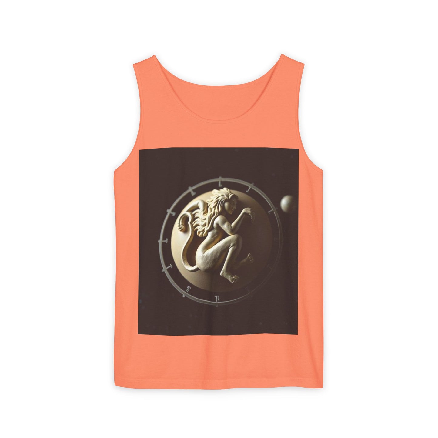 Unisex Garment-Dyed, Tank Top, Virgo Design, Planet Symbol, 100% US cotton