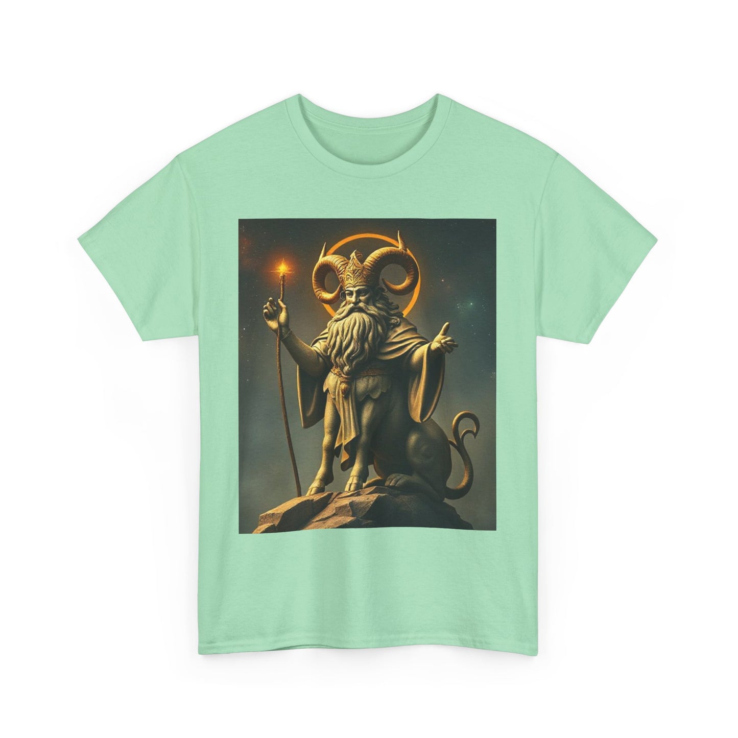 Unisex Heavy Cotton T-Shirt, Taurus God v1, Zodiac Design