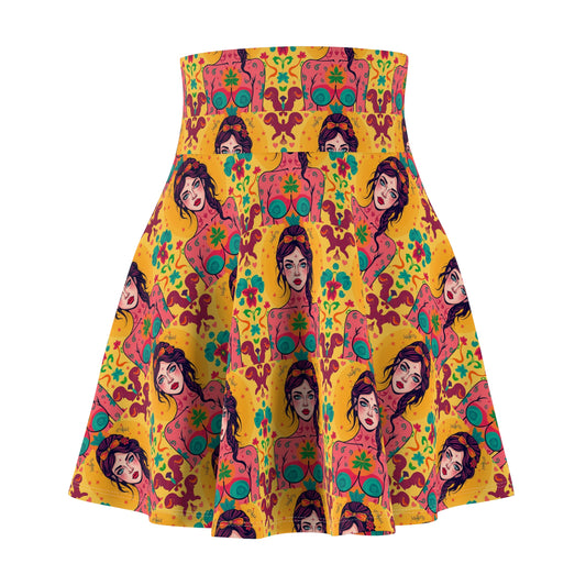 Women's Skater Skirt, (AOP), Virgo, Zodiac v1, Sexy Pattern