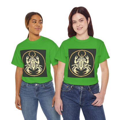Unisex Heavy Cotton T-Shirt, Scorpio King, Print Art, Zodiac Design