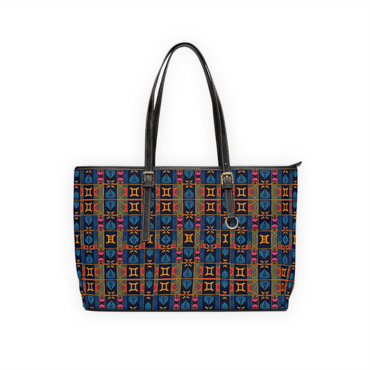 Leather Shoulder Bag, Gemini, Zodiac, Shapes Pattern
