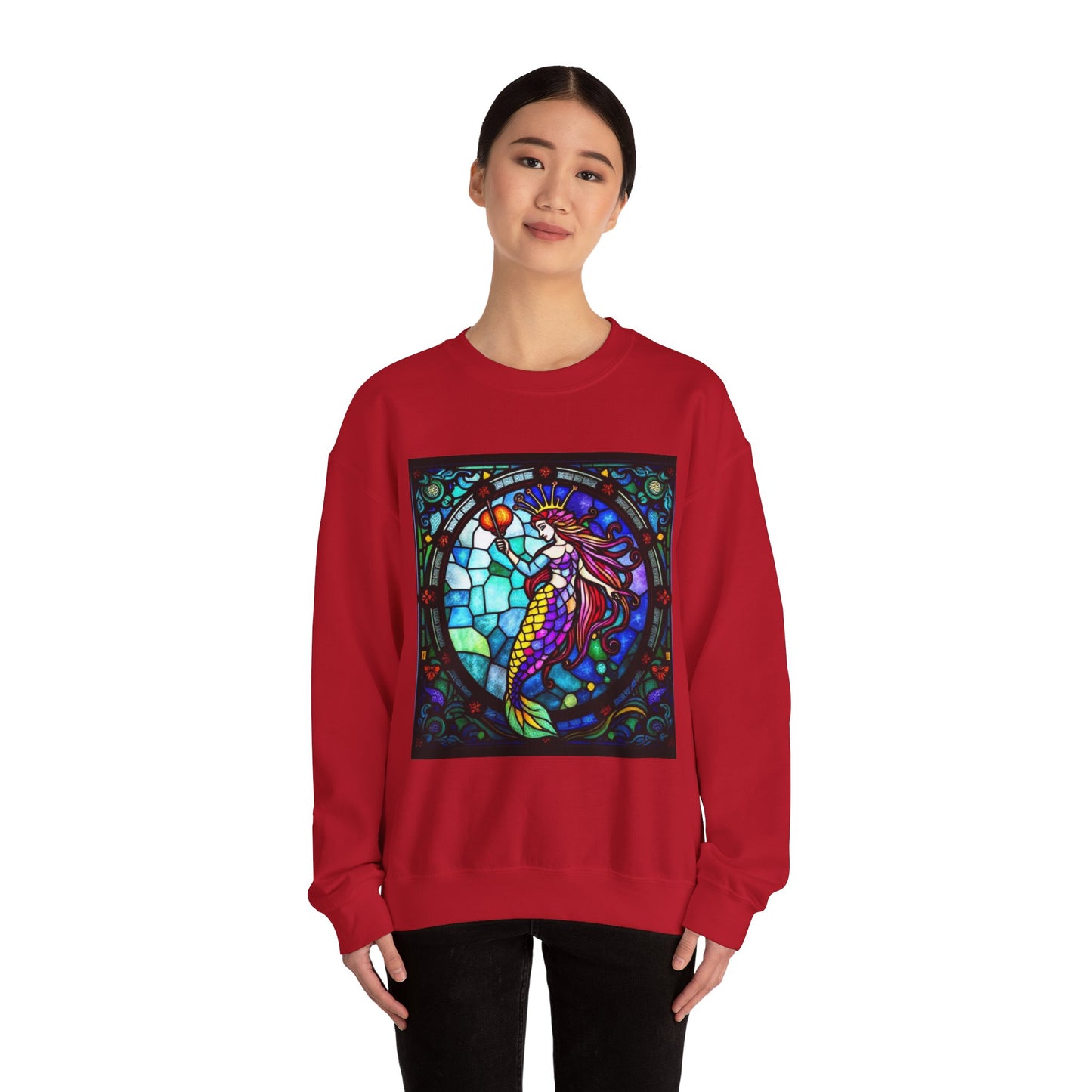Unisex Heavy Blend™ Crewneck Sweatshirt, Glass, Aquarius Zodiac Design