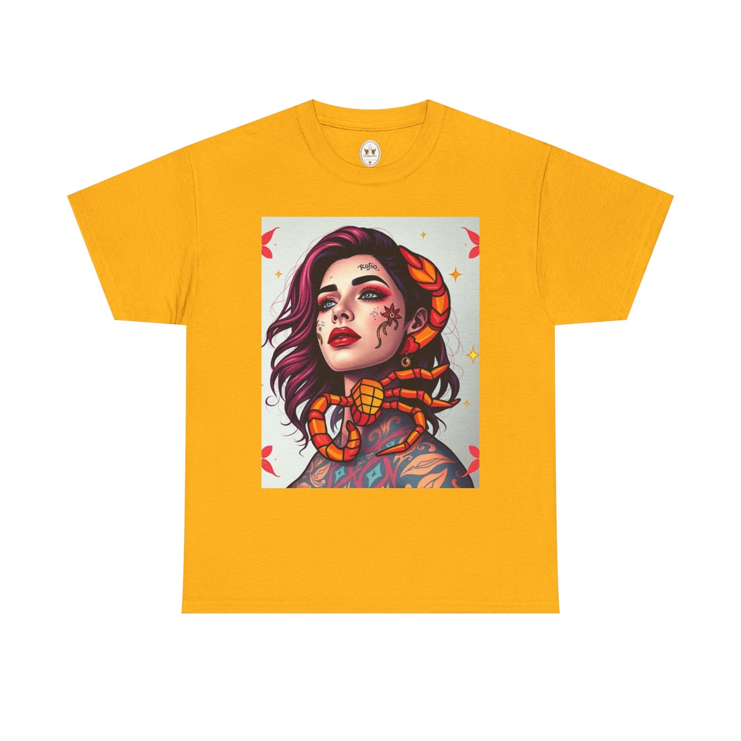 Unisex Heavy Cotton T-Shirt, Scorpio, Zodiac v3, Sexy Art
