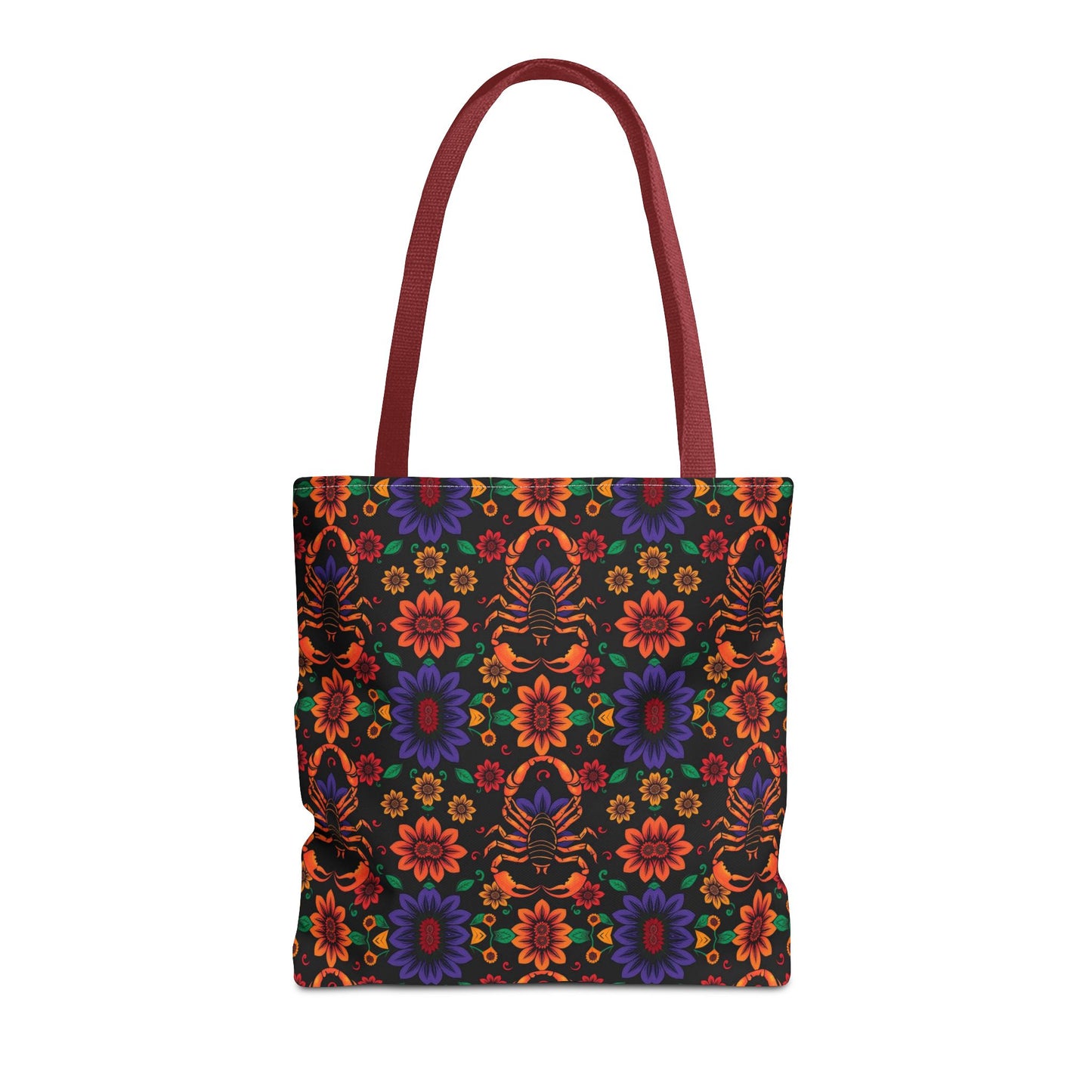 Tote Bag, (AOP), Scorpio, Zodiac v6, Flower Pattern