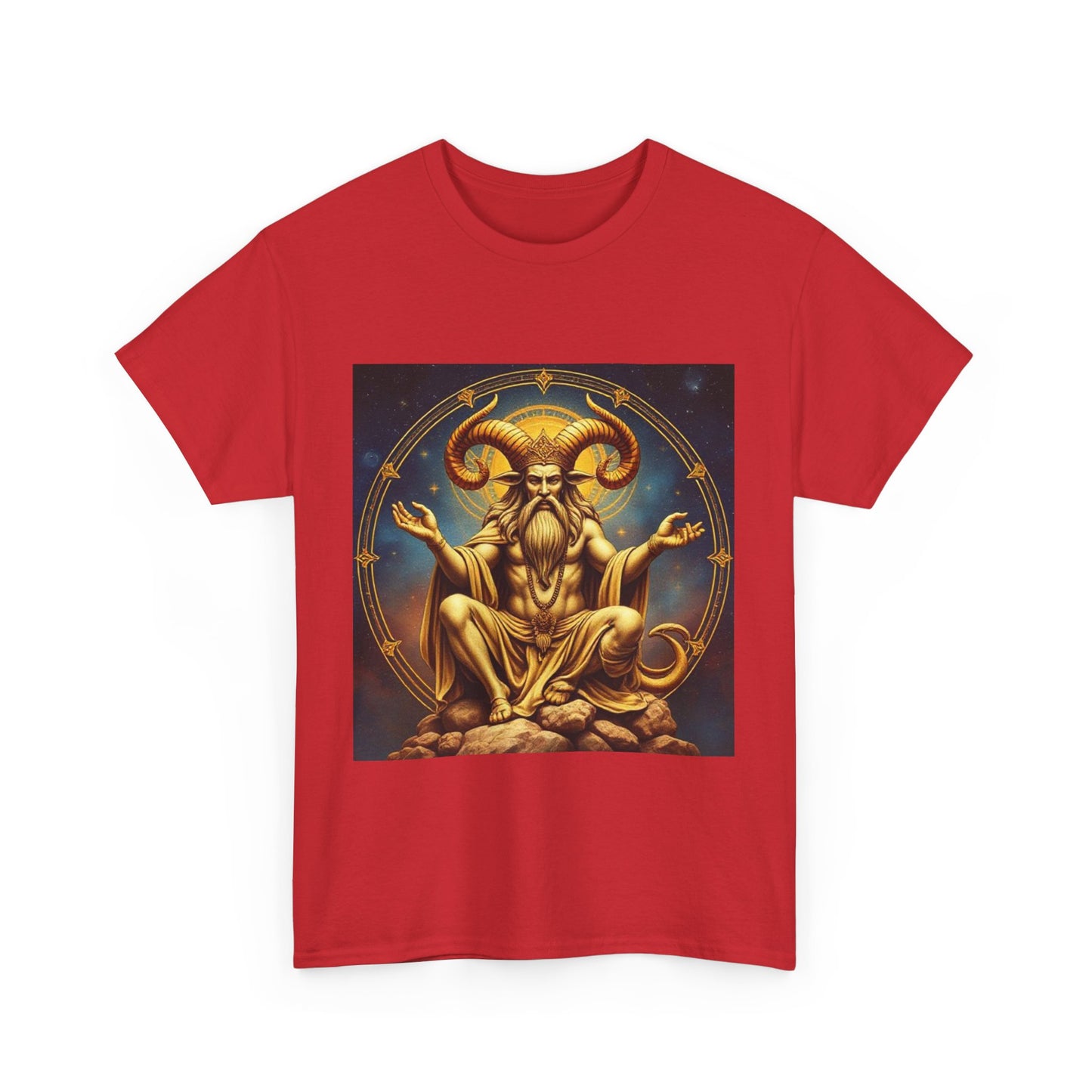 Unisex Heavy Cotton T-Shirt, On The Throne, Taurus Zodiac Design