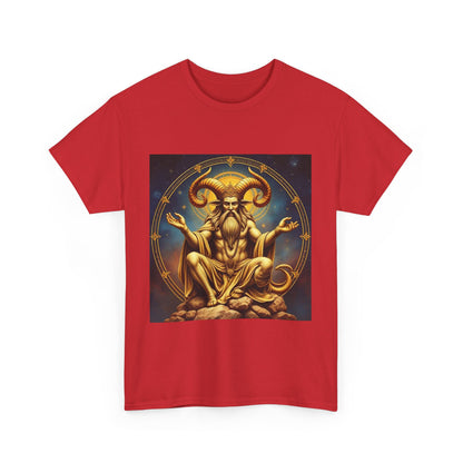 Unisex Heavy Cotton T-Shirt, On The Throne, Taurus Zodiac Design