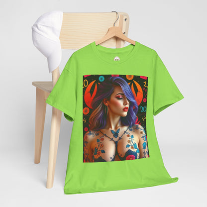 Unisex Heavy Cotton T-Shirt, Cancer, Zodiac, Sexy Art