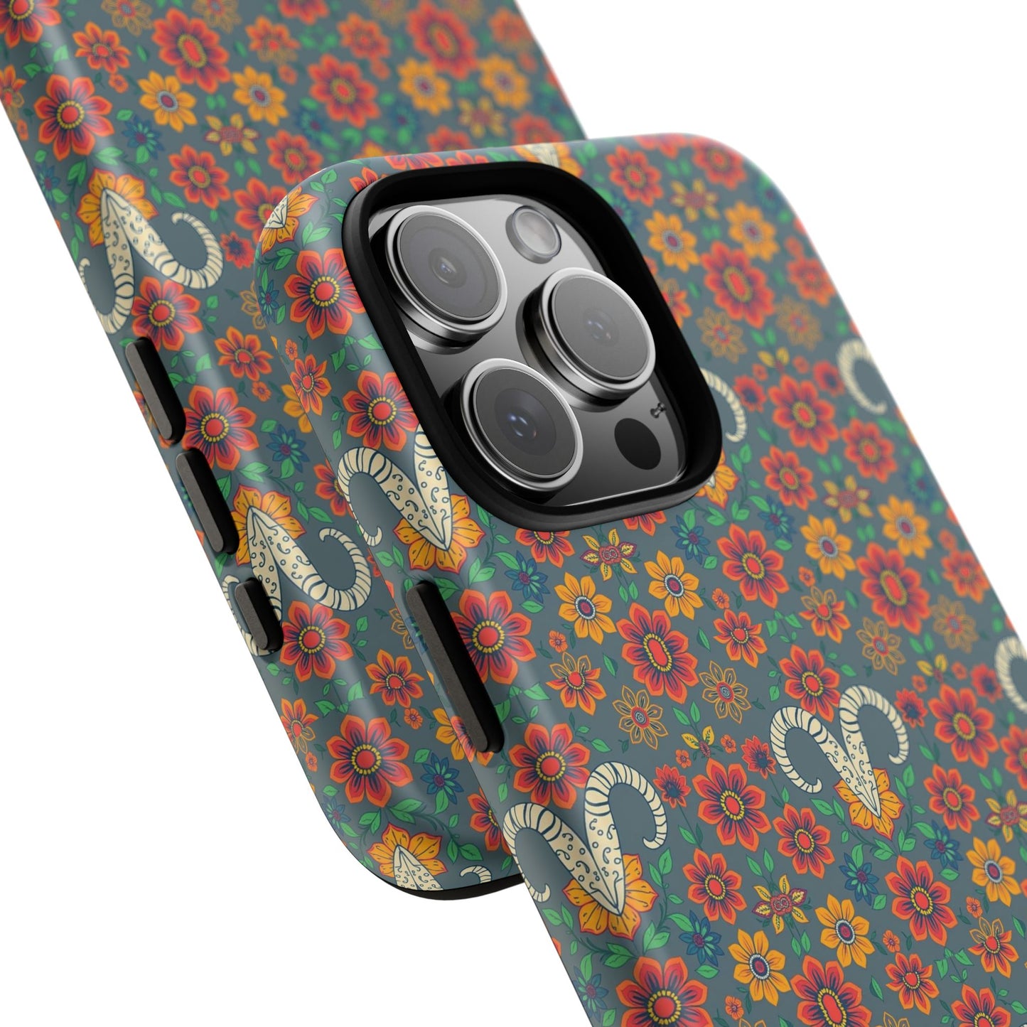 Tough Cases, Aries, Zodiac v3, Flower Pattern