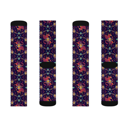 Sublimation Socks, Virgo, Zodiac, Jewel Pattern