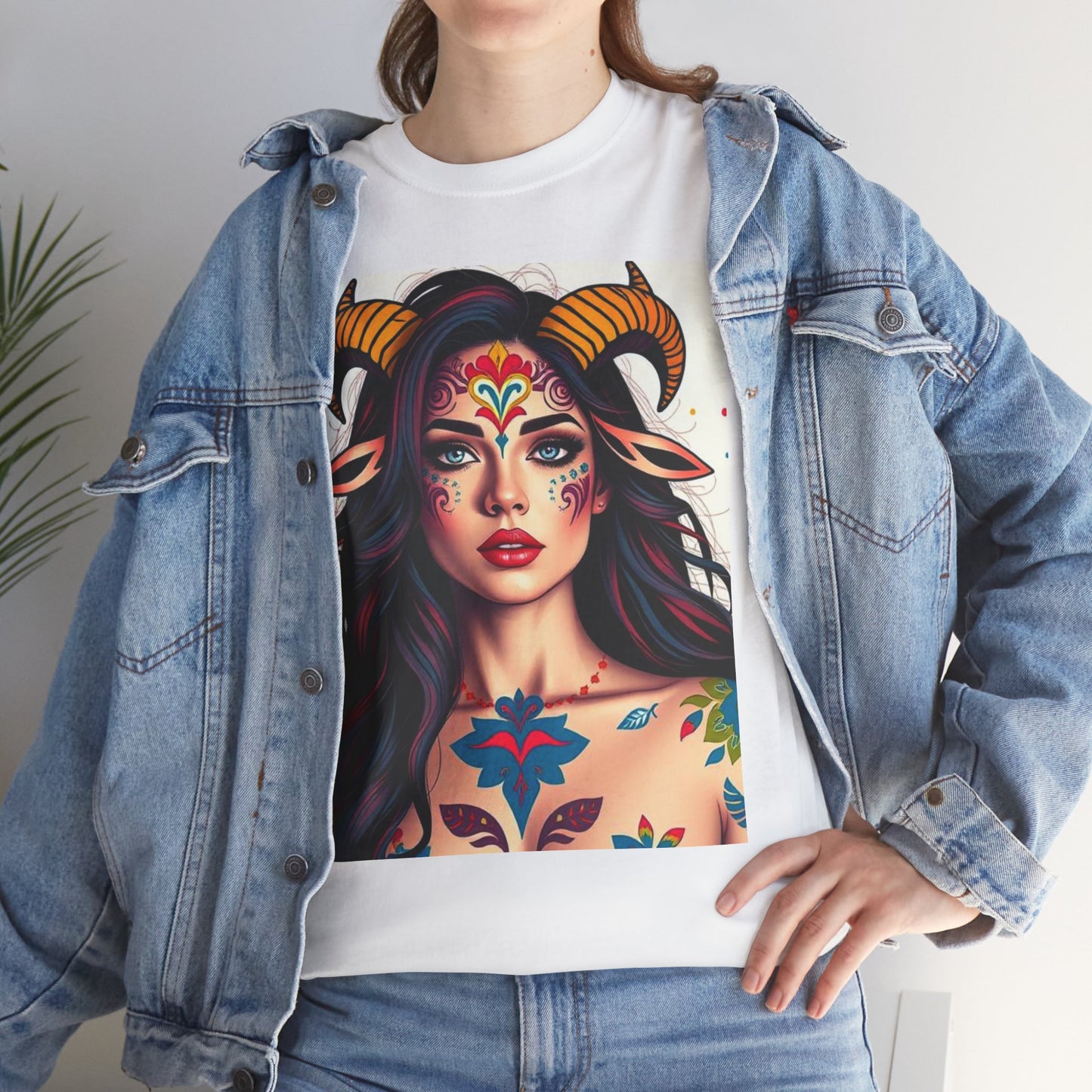 Unisex Heavy Cotton T-Shirt, Taurus, Zodiac v1, Sexy Art