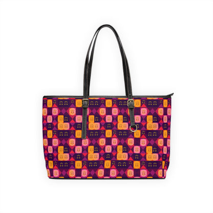 Leather Shoulder Bag, Libra, Zodiac v1, Shapes Pattern