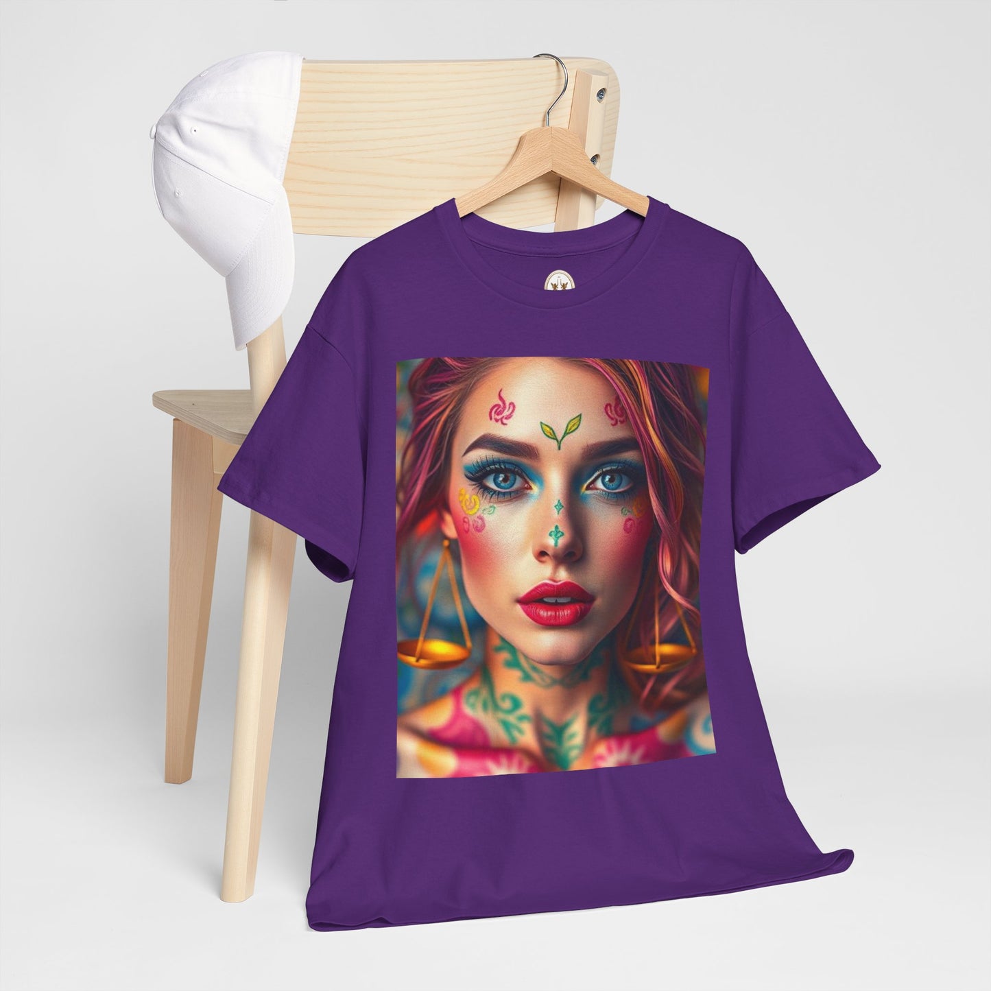 Unisex Heavy Cotton T-Shirt, Libra, Zodiac v1, Sexy Art
