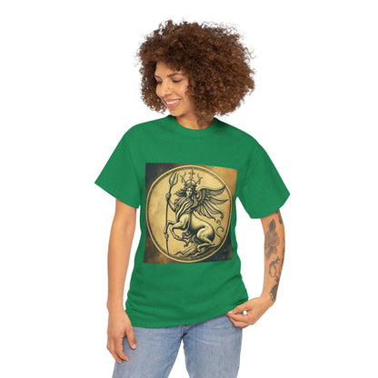 Unisex Heavy Cotton T-Shirt, Animal Angel v1, Virgo Zodiac Design