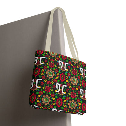Tote Bag, (AOP), Gemini, Zodiac, Flower Pattern