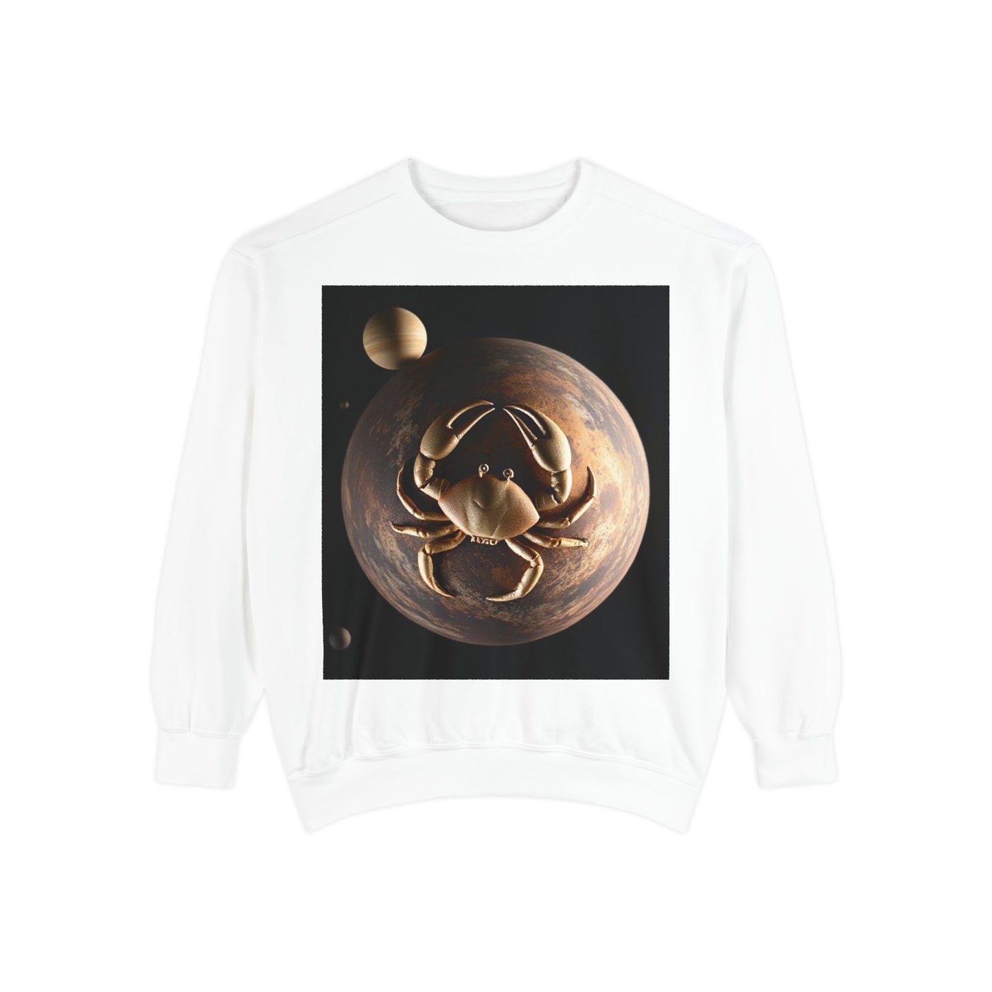 Garment-Dyed Sweatshirt, Unisex, Space Animal Design v1, Cancer