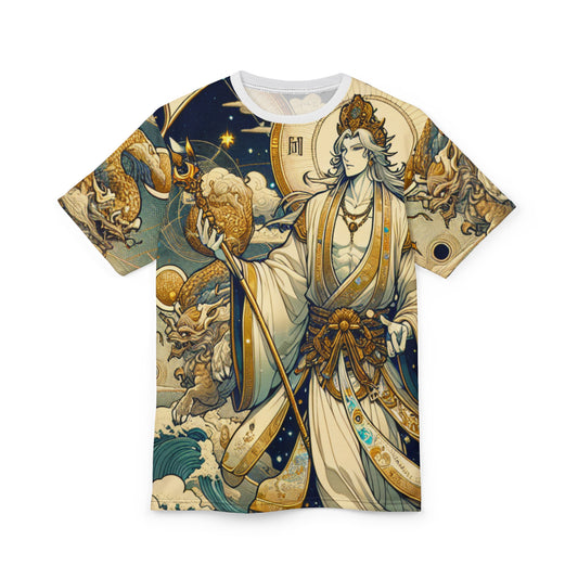 Unisex Cut & Sew T-Shirt (AOP), Anime Character, Capricorn Zodiac Design, Regular fit, 100% Polyester
