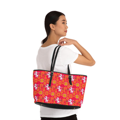 Leather Shoulder Bag, Leo, Zodiac, Flower Pattern
