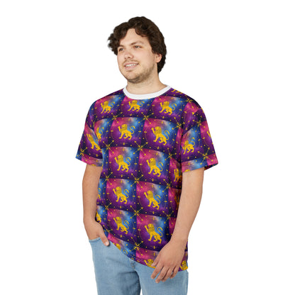Unisex Cut & Sew T-Shirt, AOP, Leo, Zodiac v1, Pattern