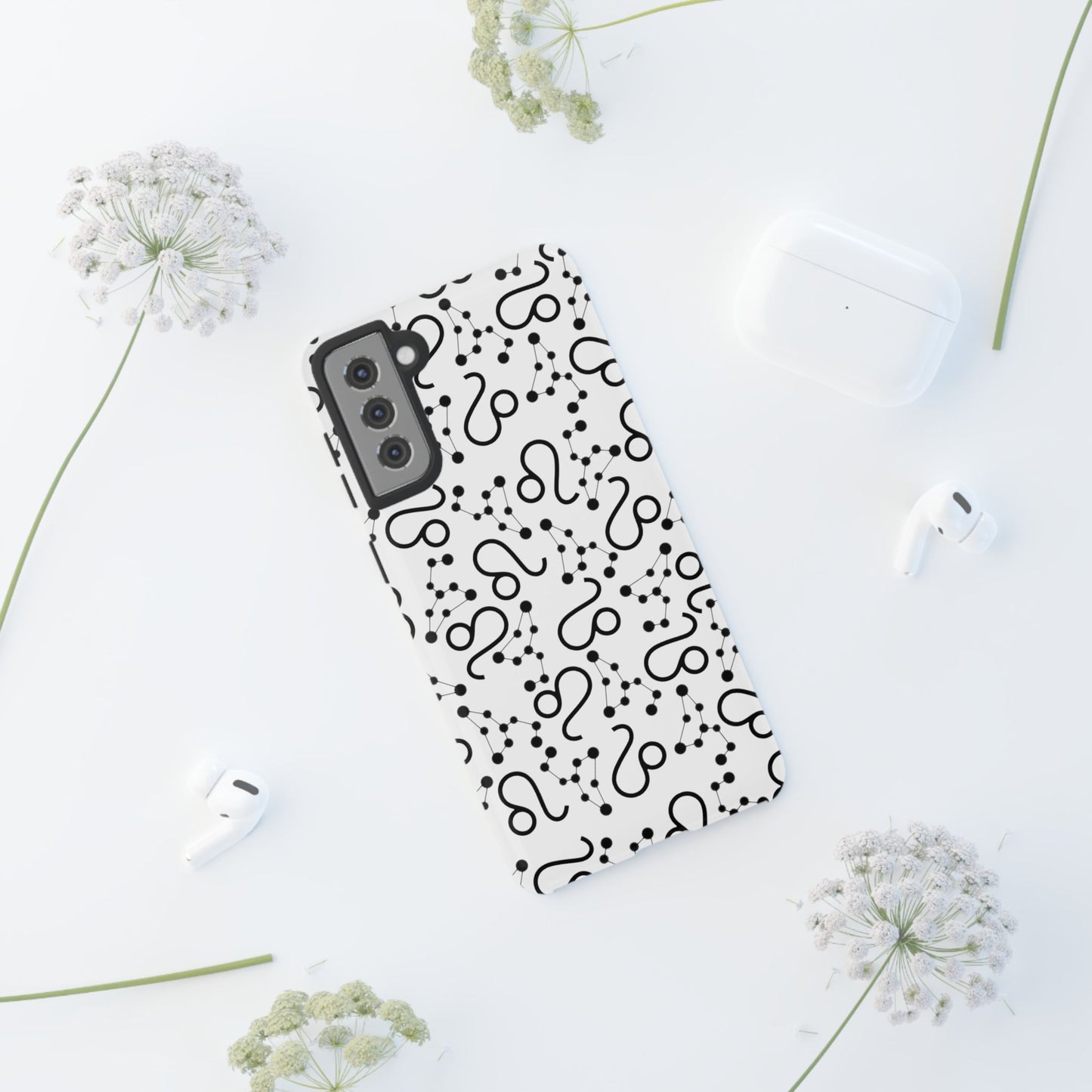 Tough Cases with the Leo Zodiac sign for iPhone, Samsung Galaxy, and Google Pixel devices