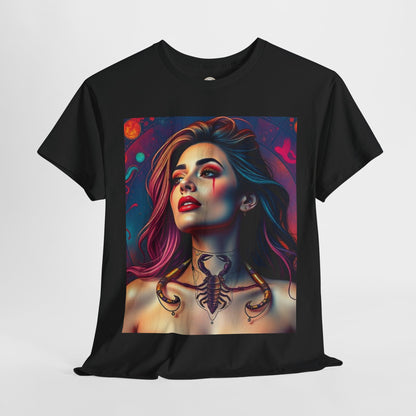 Unisex Heavy Cotton T-Shirt, Scorpio, Zodiac v1, Sexy Art