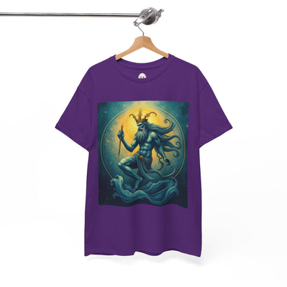 Unisex Heavy Cotton T-Shirt, Aquarius God, Zodiac Design