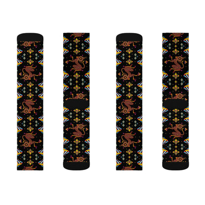 Sublimation Socks, Virgo, Zodiac v3, Jewel Pattern