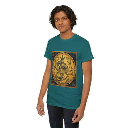 Unisex Heavy Cotton T-Shirt, Crab King v1, Cancer Zodiac Design