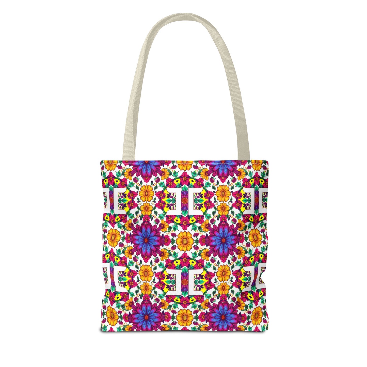 Tote Bag, (AOP), Gemini, Zodiac v3, Flower Pattern