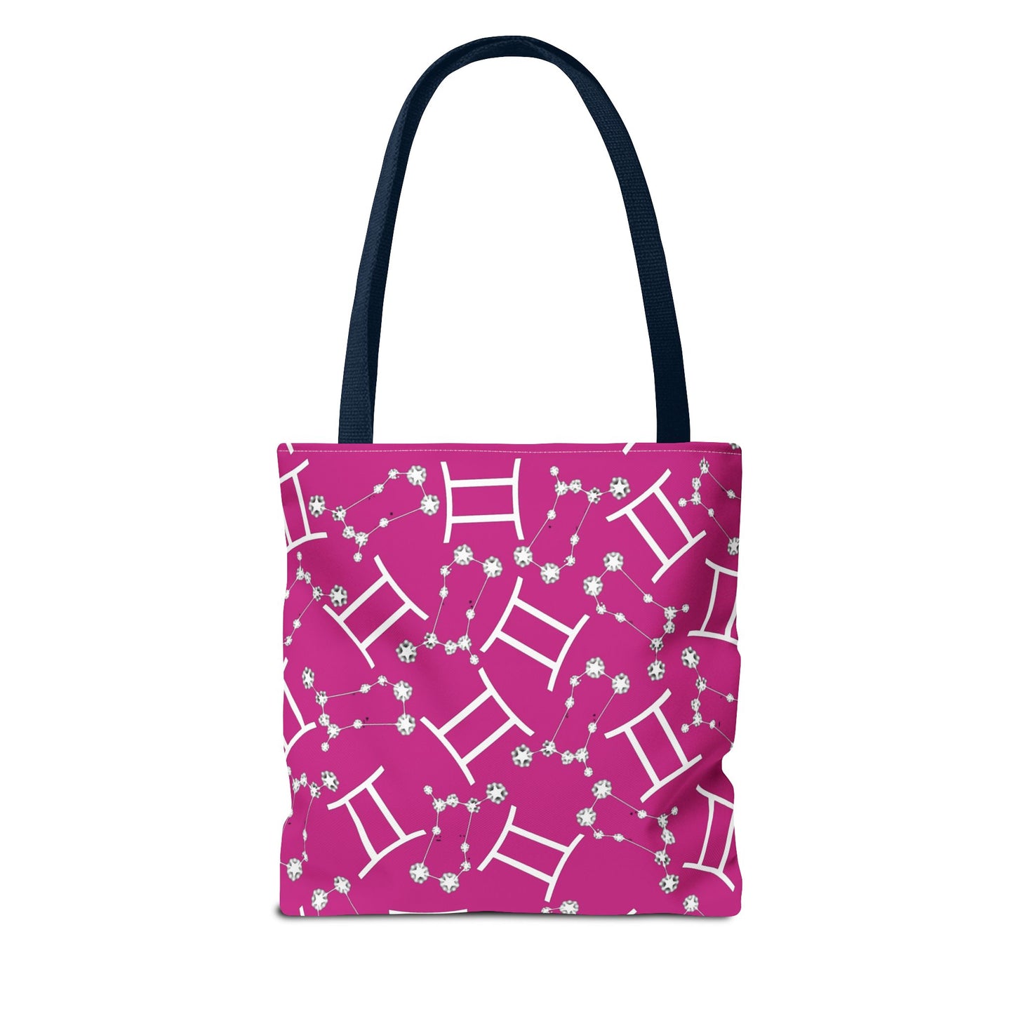 Tote Bag, Gemini Zodiac Sign, AOP, (Pink, White)