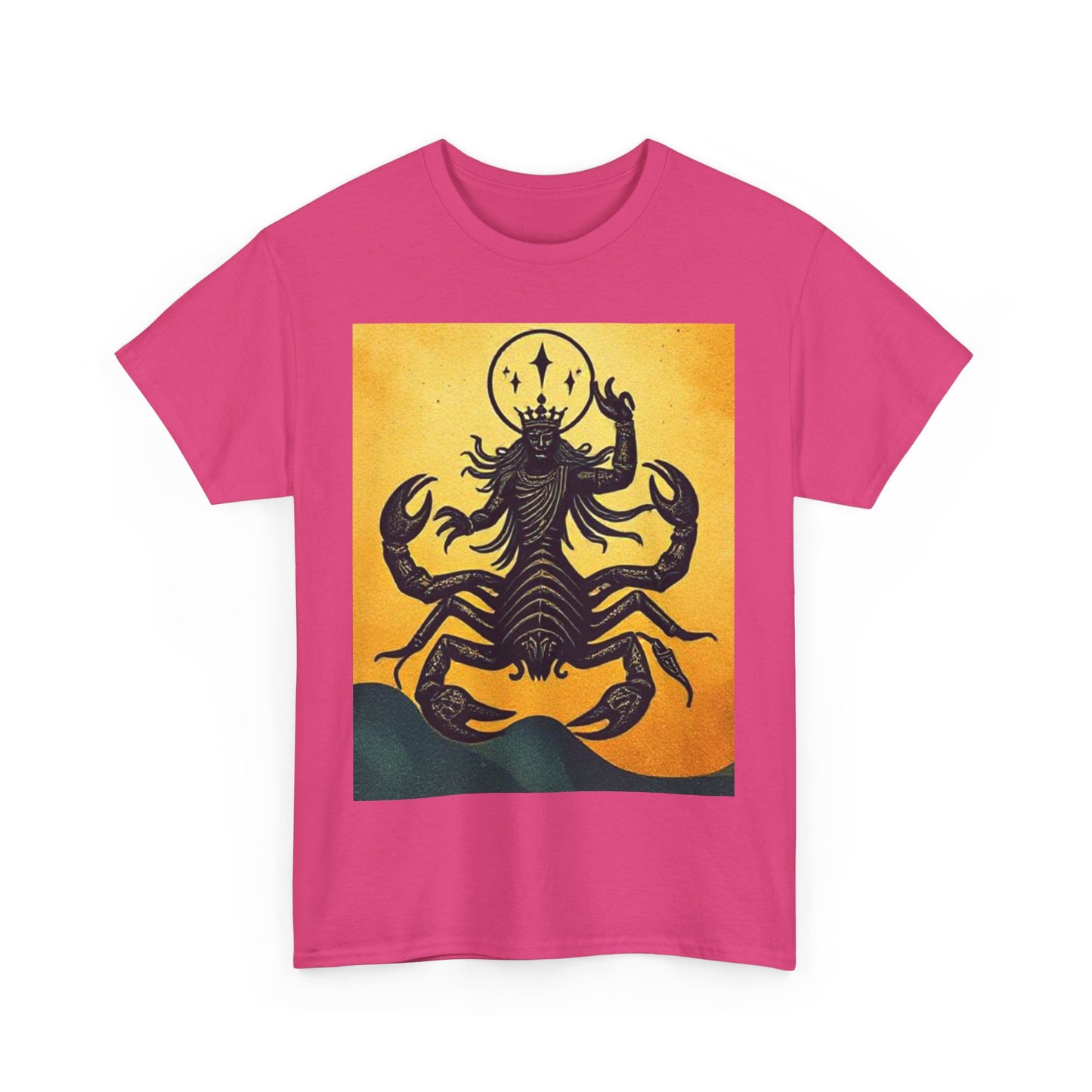 Unisex Heavy Cotton T-Shirt, Scorpion King, Print Art, Scorpio Zodiac Design
