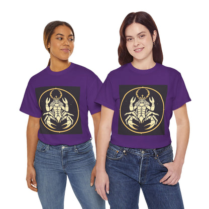 Unisex Heavy Cotton T-Shirt, Scorpio King, Print Art, Zodiac Design