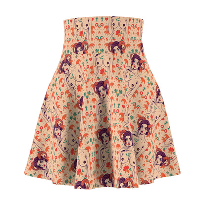 Women's Skater Skirt, (AOP), Aries, Zodiac v2, Sexy Pattern