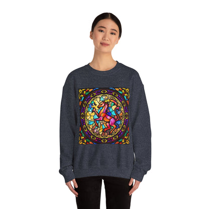 Unisex Heavy Blend™ Crewneck Sweatshirt, Glass, Aries Zodiac Design
