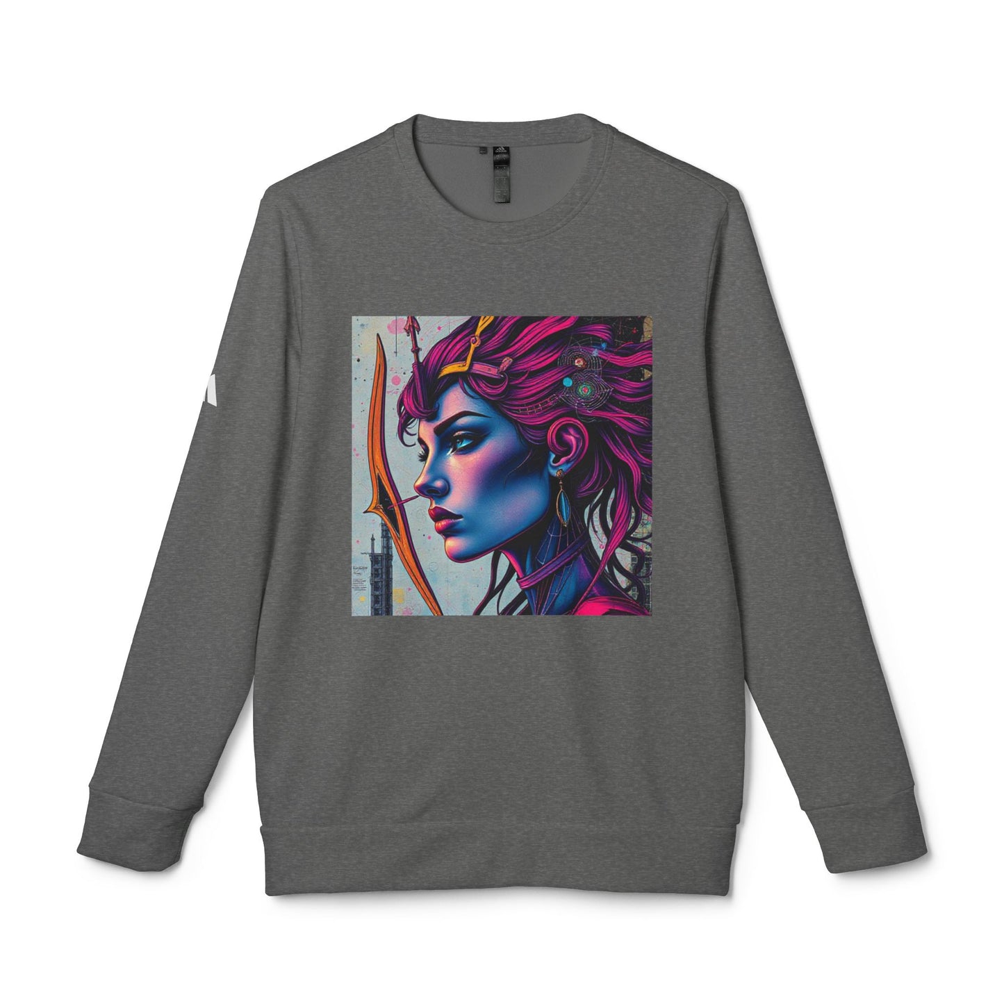 Adidas, Unisex Fleece Crewneck Sweatshirt, Sagittarius, Pop Art v1, Zodiac
