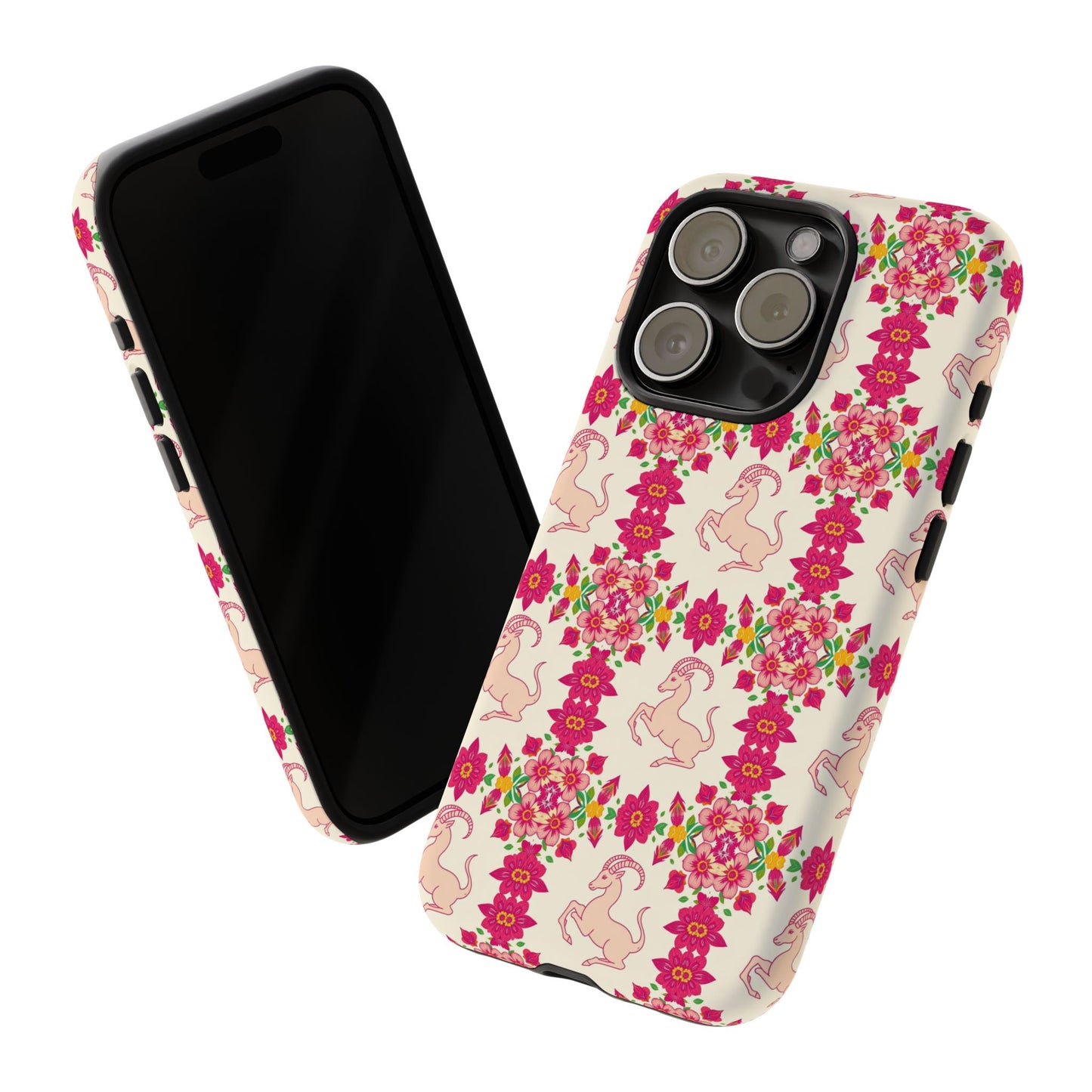 Tough Cases, Capricorn, Zodiac v3, Flower Pattern