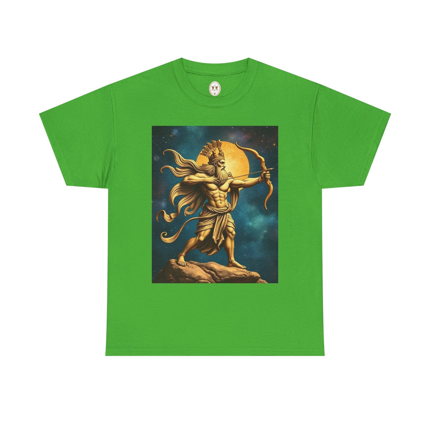 Unisex Heavy Cotton T-Shirt, Midnight Arrow v1, Sagittarius Zodiac Design