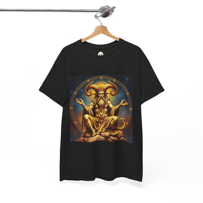 Unisex Heavy Cotton T-Shirt, On The Throne, Taurus Zodiac Design