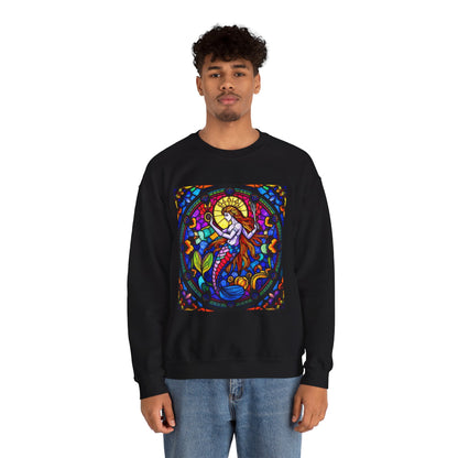 Unisex Heavy Blend™ Crewneck Sweatshirt, Glass 1, Aquarius Zodiac Design