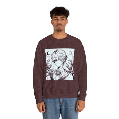 Unisex Heavy Blend™ Crewneck Sweatshirt,Two Moon, Cancer Zodiac Design