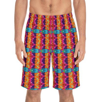 Men's Board Shorts, (AOP), Pisces, Zodiac, Shape Pattern