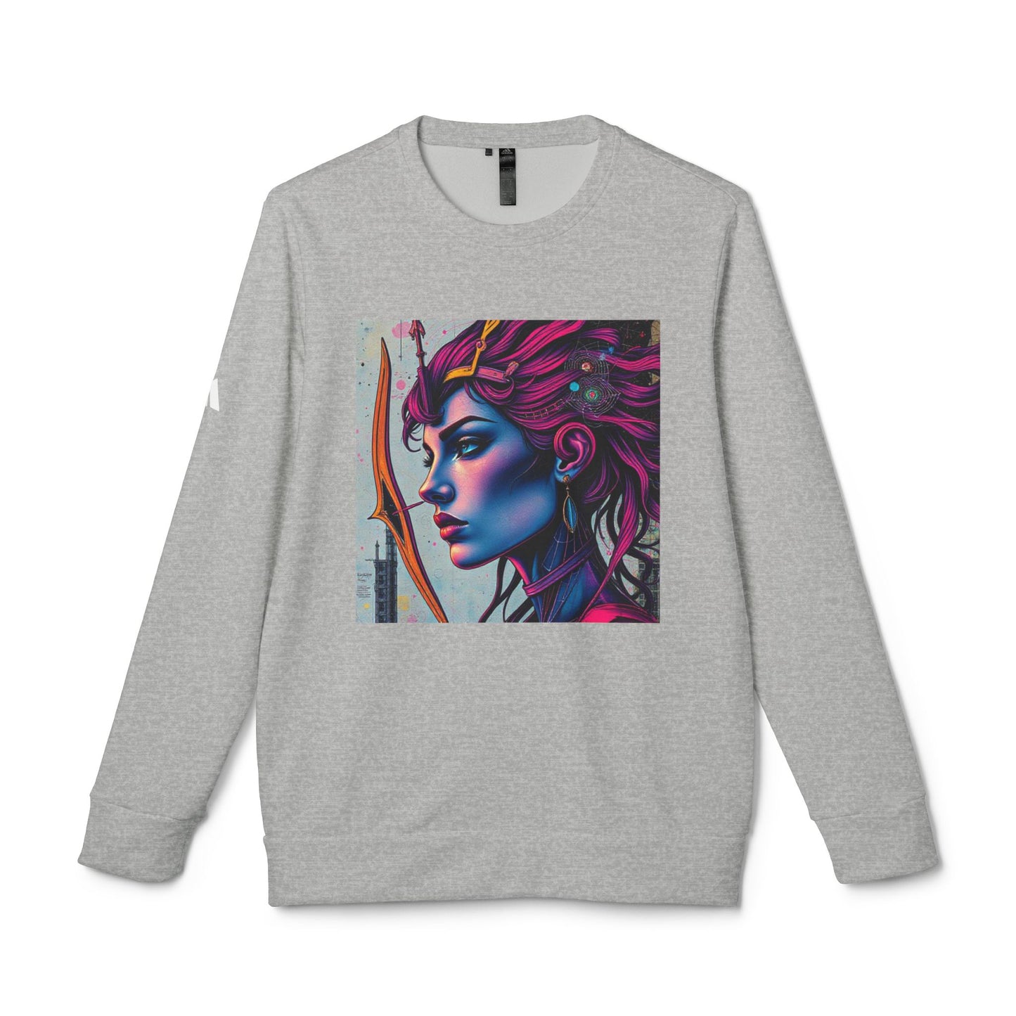 Adidas, Unisex Fleece Crewneck Sweatshirt, Sagittarius, Pop Art v1, Zodiac