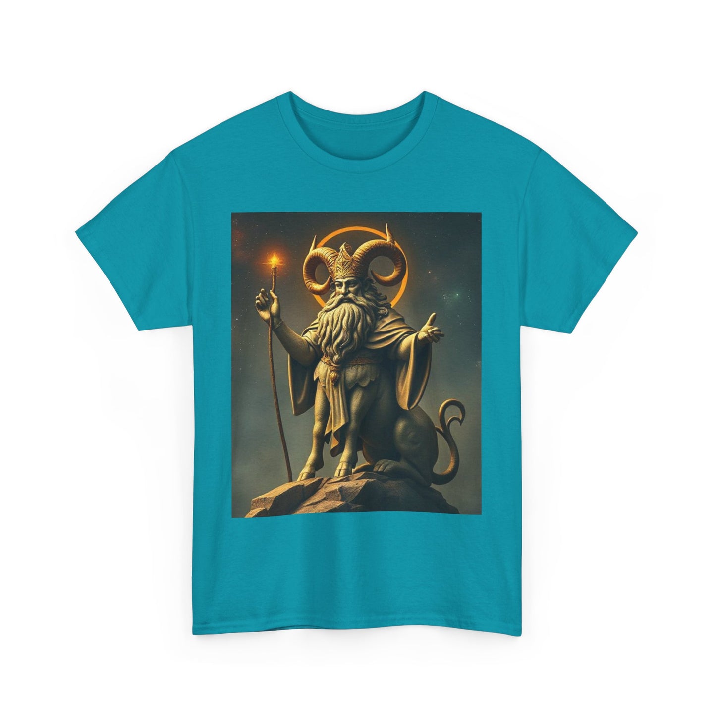 Unisex Heavy Cotton T-Shirt, Taurus God v1, Zodiac Design