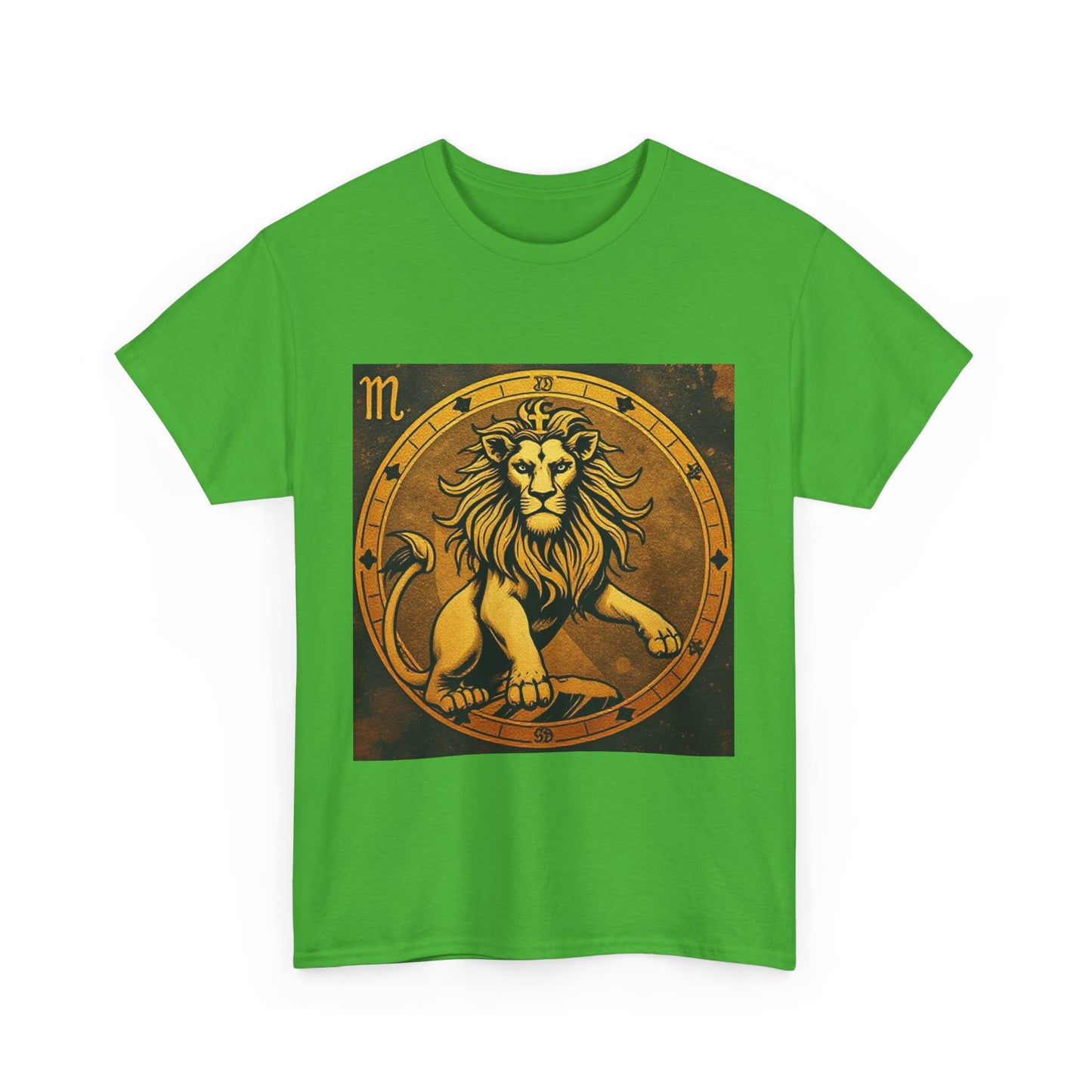 Unisex Heavy Cotton T-Shirt, Gold Lion v1, Leo Zodiac Design