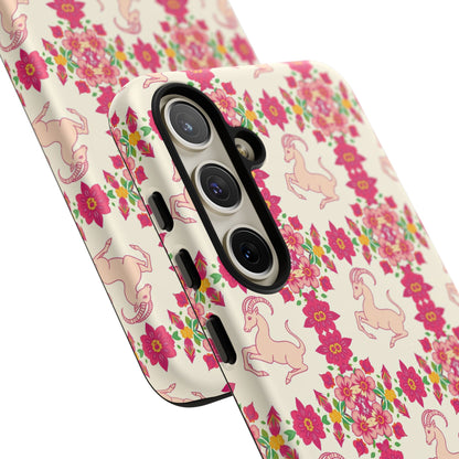 Tough Cases, Capricorn, Zodiac v3, Flower Pattern