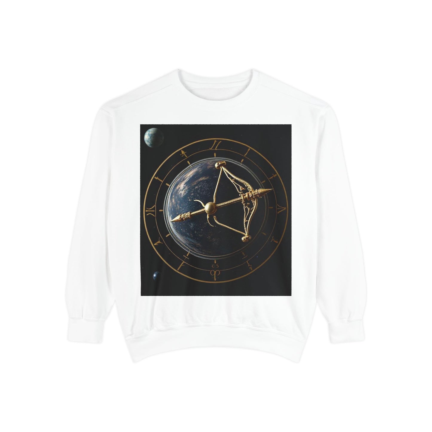 Garment-Dyed Sweatshirt, Unisex, Space Symbol Design v1, Sagittarius