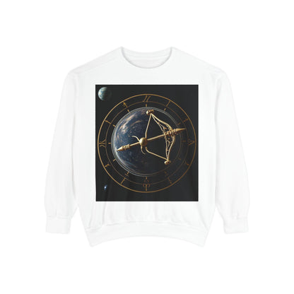 Garment-Dyed Sweatshirt, Unisex, Space Symbol Design v1, Sagittarius