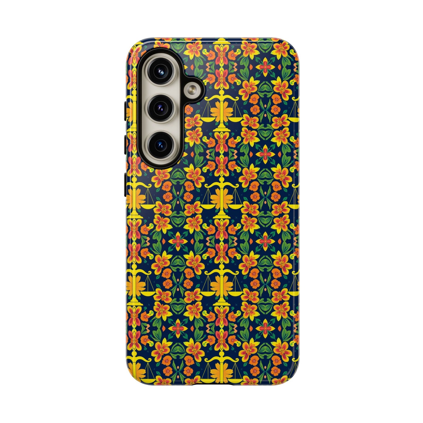 Tough Cases, Libra, Zodiac v3, Flower Pattern